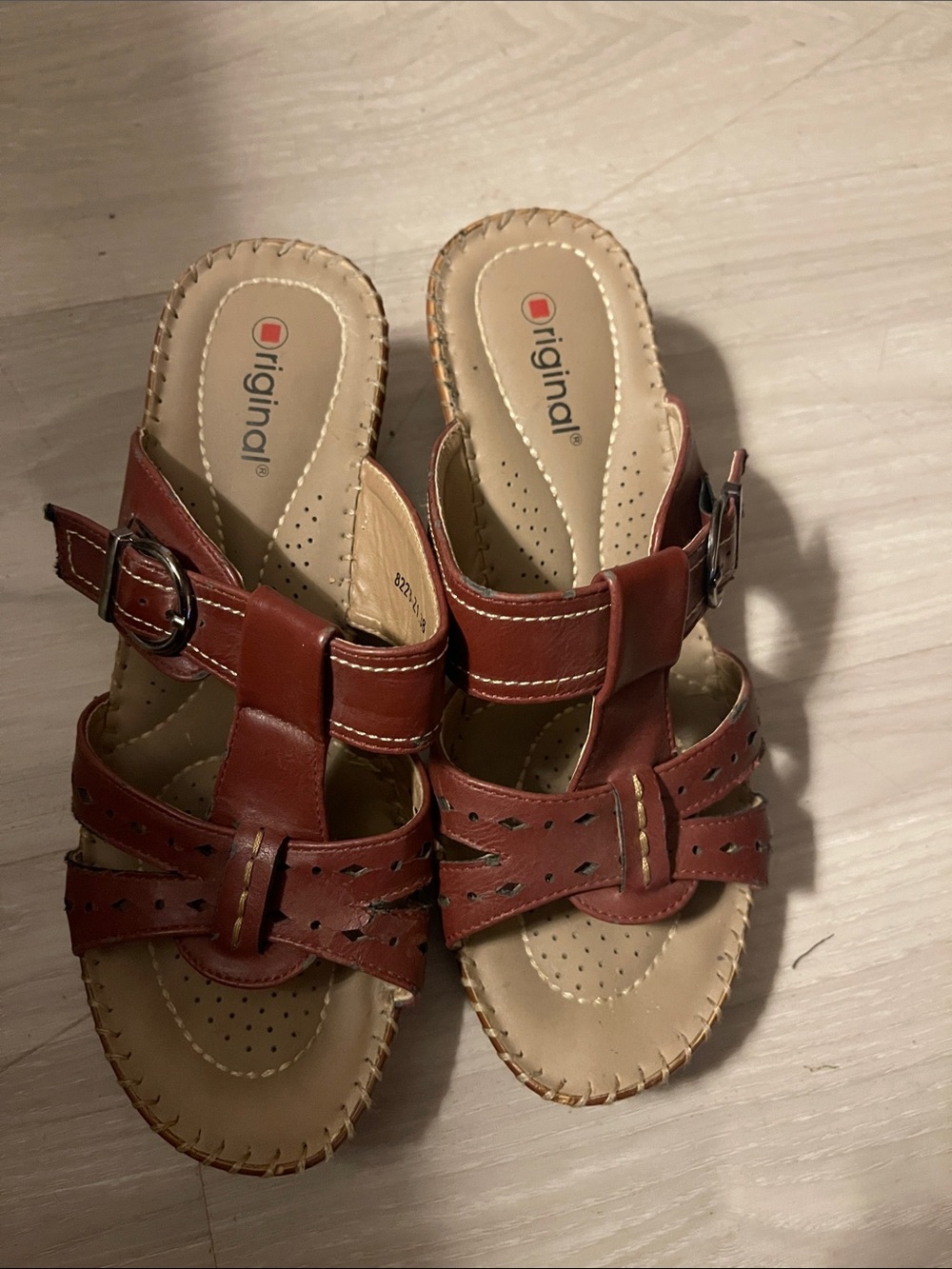 Slide Sandals in Brown - Women's Comfort Wedge